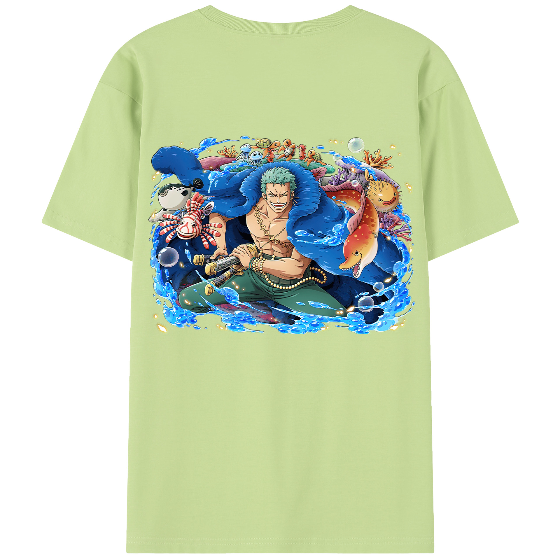 ワンピース ロロノア・ゾロ ONE PIECE Roronoa Zoro 綿100％半袖Tシャツ（背面プリント）